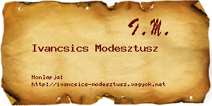 Ivancsics Modesztusz névjegykártya